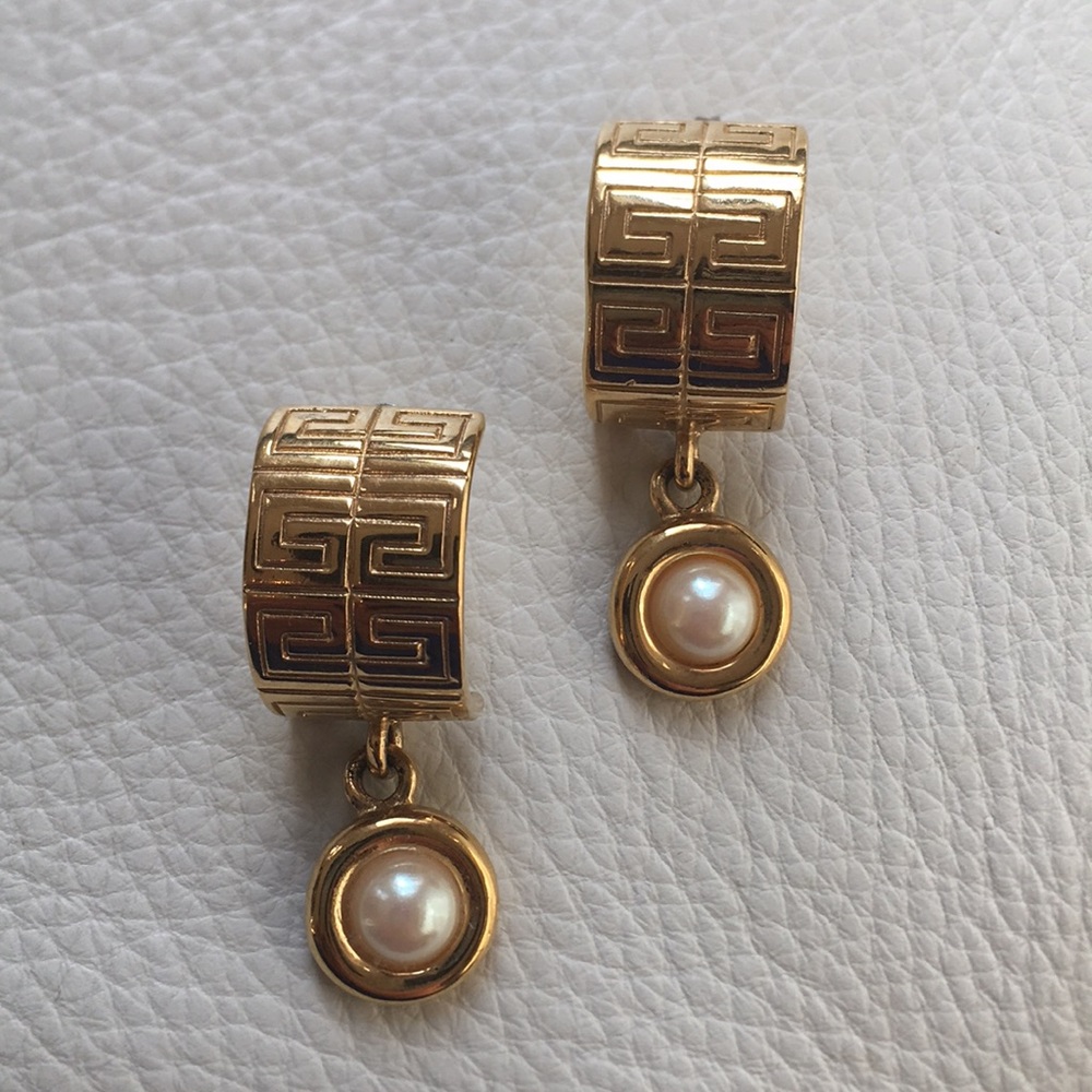 Vintage c.90’s Givenchy custom Gold tone Earrings